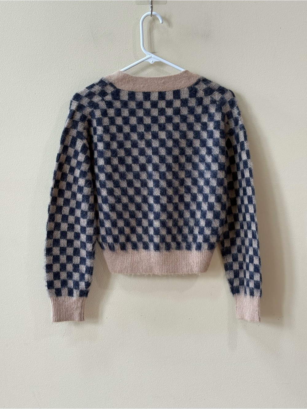 J.Crew Checkered V-neck Cardigan Sweater in Brushed Yarn - Picture 6 of 6